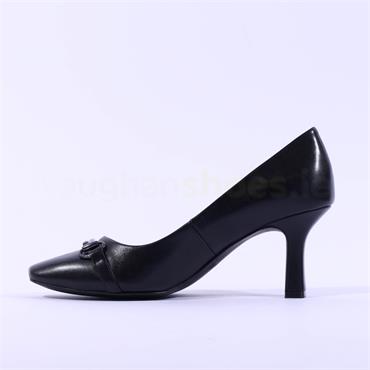 Caprice Venezia Link Chisel High Heel - Black Leather