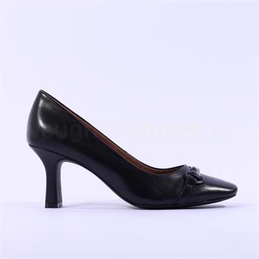 Caprice Venezia Link Chisel High Heel - Black Leather