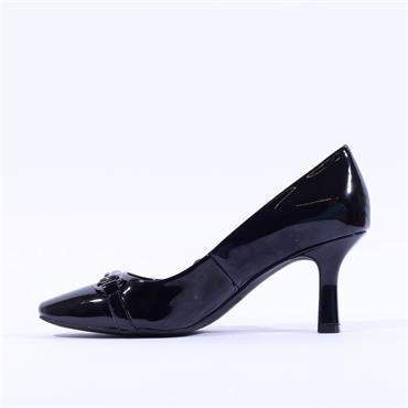 Caprice Venezia Link Chisel High Heel - Black Patent