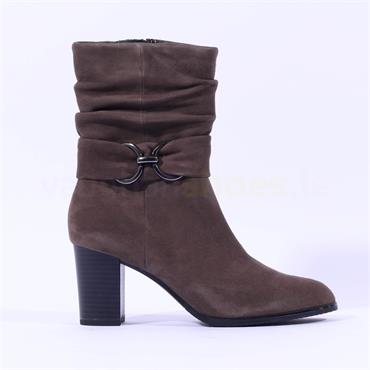 Caprice Verdana Folded High Block Heel - Stone Suede