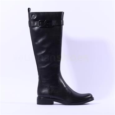 Caprice Kania Buckle Detail Long Boot - Black Leather