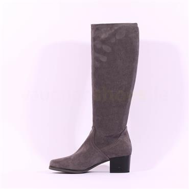 Caprice Kania PullOn BlockHeel Long Boot - Grey Stretch