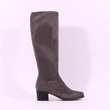 Caprice Kania PullOn BlockHeel Long Boot - Grey Stretch