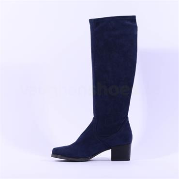 Caprice Kania PullOn BlockHeel Long Boot - Navy Stretch