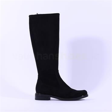 Caprice Kania Pull On Stretch Long Boot - Black Stretch