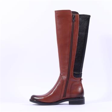 Caprice Kania Stretch Calf Long Boot - Cognac Leather