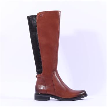 Caprice Kania Stretch Calf Long Boot - Cognac Leather
