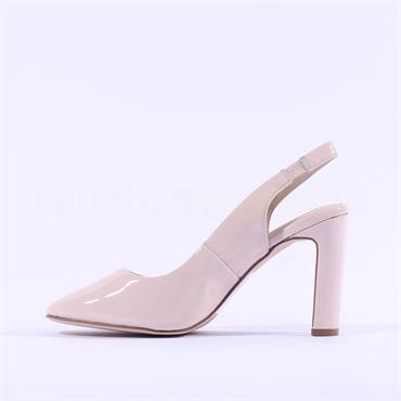 Caprice Twiggy Slingback High Heel - Nude Patent