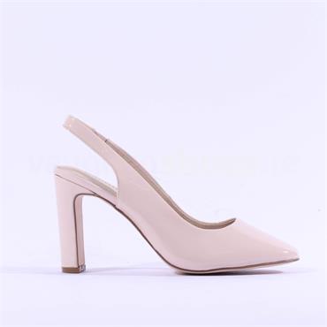 Caprice Twiggy Slingback High Heel - Nude Patent