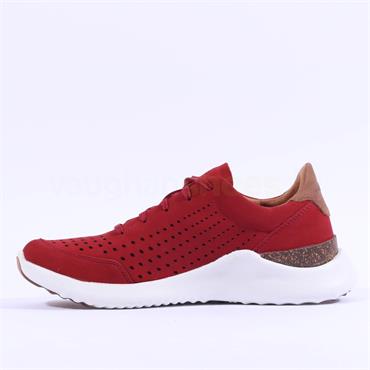 Aetrex Women Laura Arch Support Shoe - Red Leather