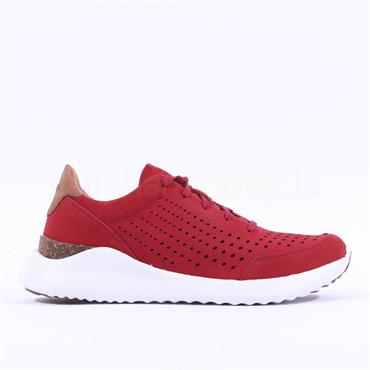 Aetrex Women Laura Arch Support Shoe - Red Leather