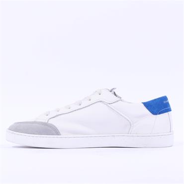 Ambitious And Ultralight Low Top Trainer - White Blue Leather