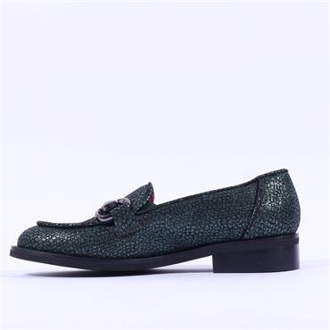 Marco Moreo Maura Slip On Loafer Links - Green Croc