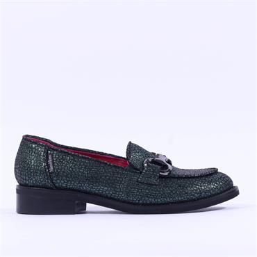 Marco Moreo Maura Slip On Loafer Links - Green Croc