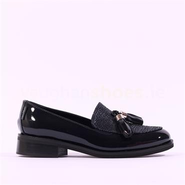 Marco Moreo Maura Slip On Tassel Loafer - Navy Patent