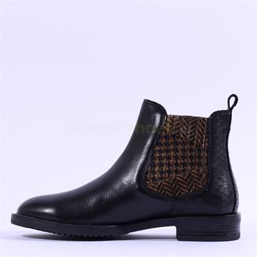 Cafe Noir Print Gusset Chelsea Boot - Black Leopard