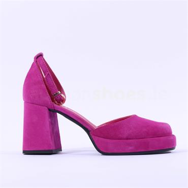 Marco Moreo Geneva Block High Heel - Fuchsia Suede