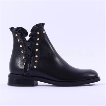 Marco Moreo Milano Stud Trim Ankle Boot - Black Leather