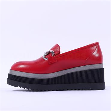 Marco Moreo Stockholm Platform Loafer - Red Leather