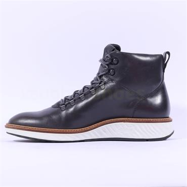 Ecco Men ST.1 Hybrid Eyelet Ankle Boot - Dark Grey Leather