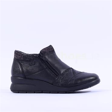 Rieker Tex Twin Zip Shoe - Black Combi