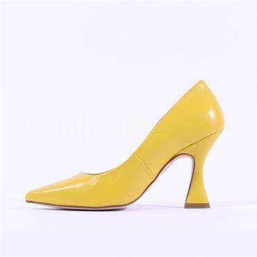 Marian Janit Flared High Heel - Yellow Leather