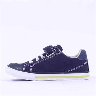 Pablosky Canvas Strap Lace Trainer - Navy Yellow