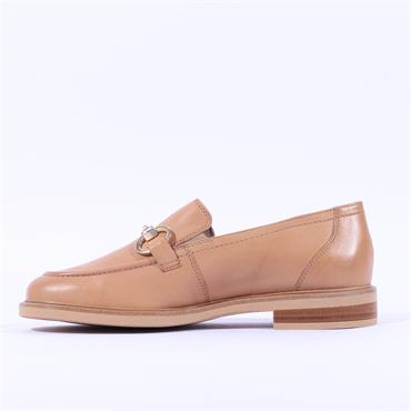 Paul Green Wood Trim Sole Link Loafer - Camel Leather