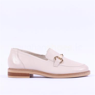 Paul Green Wood Trim Sole Link Loafer - Cream Leather