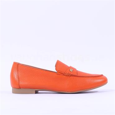 Paul Green Classic Slip On Loafer - Orange Leather