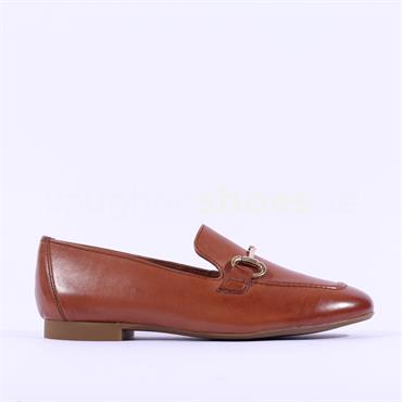 Paul Green Slip On Buckle Detail Loafer - Cognac Leather