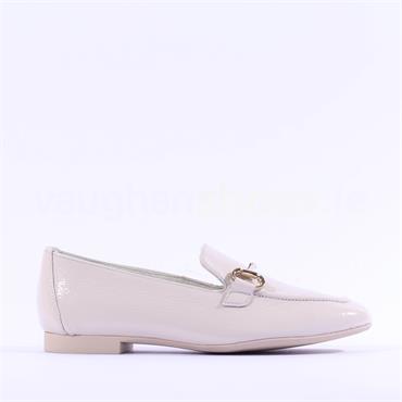 Paul Green Slip On Buckle Detail Loafer - Cream Patent