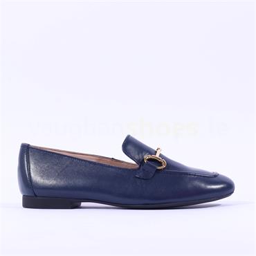 Paul Green Slip On Buckle Detail Loafer - Navy Leather