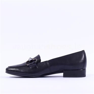Paul Green Soft Leather Link Loafer - Black Gold Leather