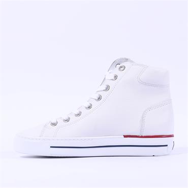 Paul Green Side Zip Hi Top Ankle Boot - White Red Navy