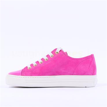 Paul Green Patent Toe Cap Laced Trainer - Pink Suede