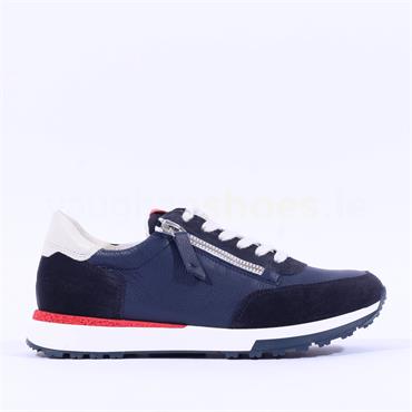 Paul Green Side Zip Laced Multi Trainer - Navy Leather