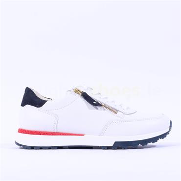 Paul Green Side Zip Laced Multi Trainer - White Red Navy