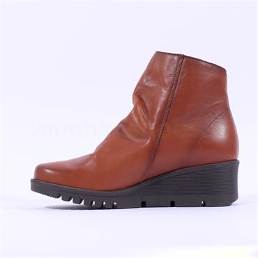 Pepe Menargues Side Zip Wedge Boot - Tan Leather