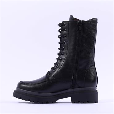 Pepe Menargues Lace Up High Ankle Boot - Black Leather