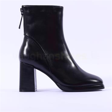 Regarde Le Ciel Rear Zip Platform Boot - Black Leather