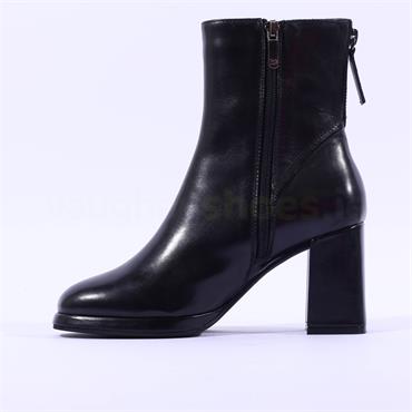 Regarde Le Ciel Rear Zip Platform Boot - Black Leather