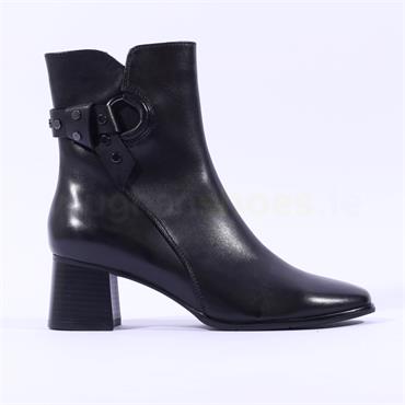 Regarde Le Ciel Stud Strap Ring Boot - Black Leather