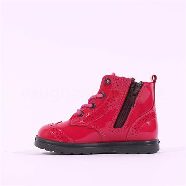 Ricosta Girls Jemmy Laced Ankle Boot - Cherry Patent