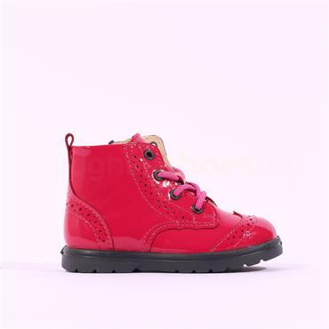 Ricosta Girls Jemmy Laced Ankle Boot - Cherry Patent