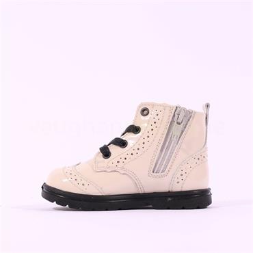 Ricosta Girls Jemmy Laced Ankle Boot - Cream Patent