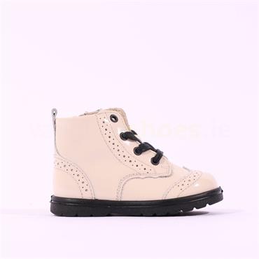 Ricosta Girls Jemmy Laced Ankle Boot - Cream Patent