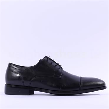 Tommy Bowe Dupont Toe Cap Derby Shoe - Black Leather