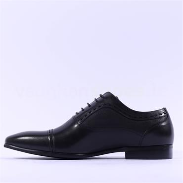 Tommy Bowe Galthie Toe Cap Oxford Shoe - Black Leather
