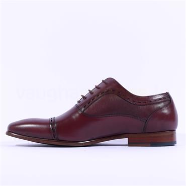 Tommy Bowe Galthie Toe Cap Oxford Shoe - Burgundy Leather